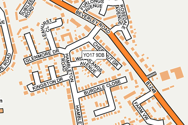 YO17 9DB map - OS OpenMap – Local (Ordnance Survey)