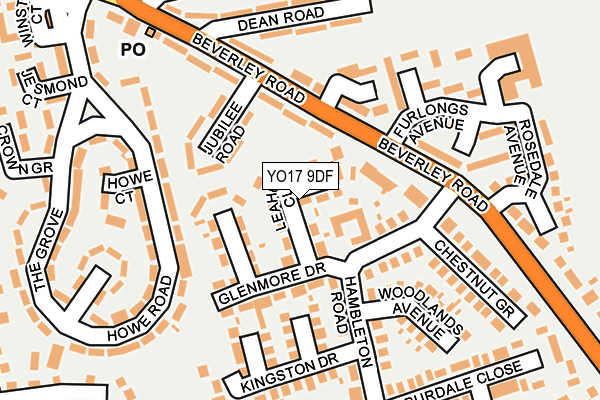 YO17 9DF map - OS OpenMap – Local (Ordnance Survey)
