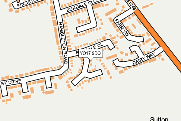 YO17 9DQ map - OS OpenMap – Local (Ordnance Survey)