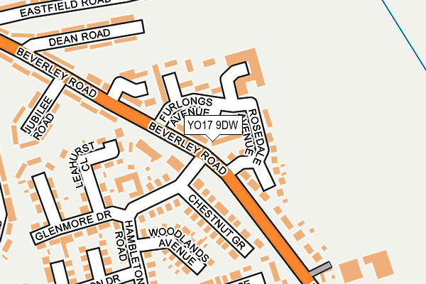 YO17 9DW map - OS OpenMap – Local (Ordnance Survey)