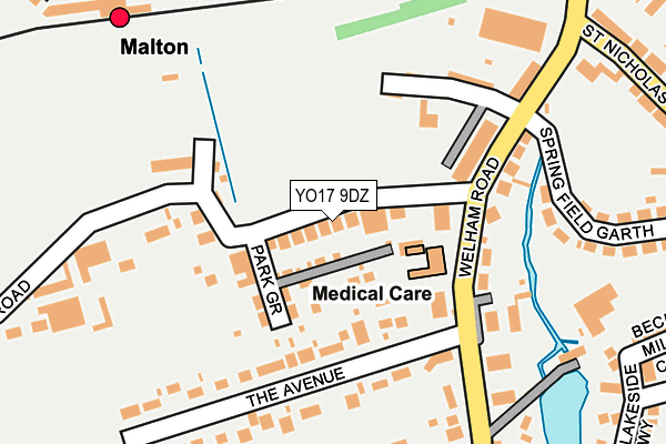 YO17 9DZ map - OS OpenMap – Local (Ordnance Survey)