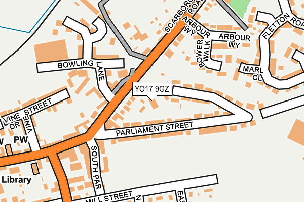 YO17 9GZ map - OS OpenMap – Local (Ordnance Survey)
