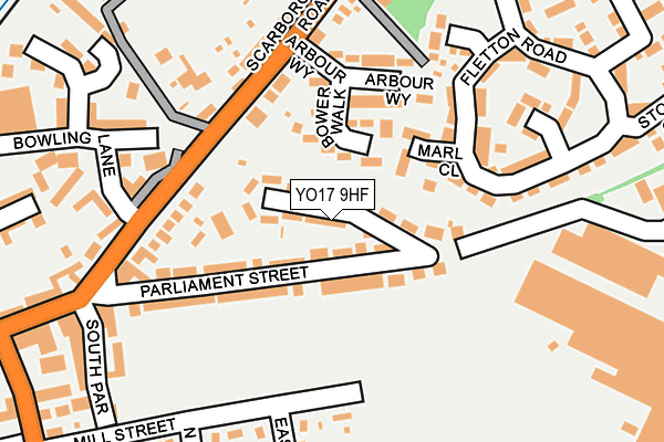 YO17 9HF map - OS OpenMap – Local (Ordnance Survey)
