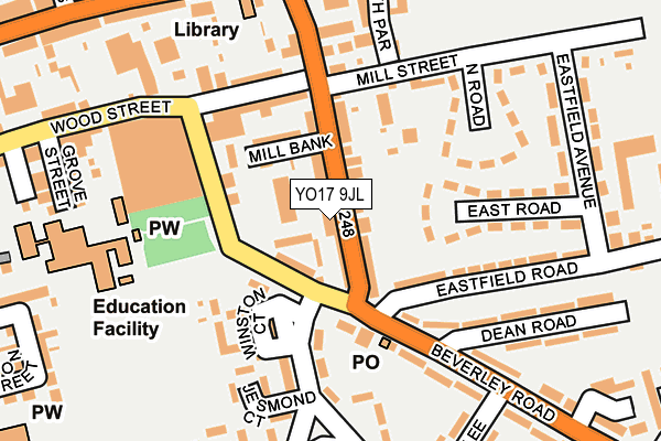 YO17 9JL map - OS OpenMap – Local (Ordnance Survey)