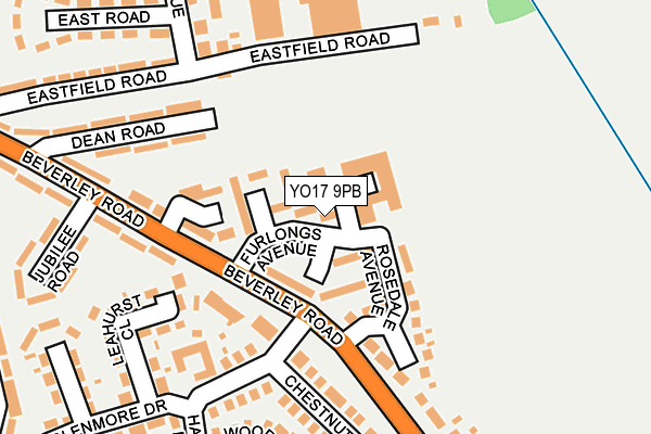 YO17 9PB map - OS OpenMap – Local (Ordnance Survey)