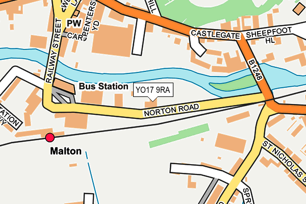 YO17 9RA map - OS OpenMap – Local (Ordnance Survey)