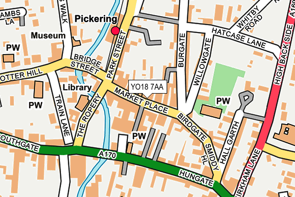 YO18 7AA map - OS OpenMap – Local (Ordnance Survey)