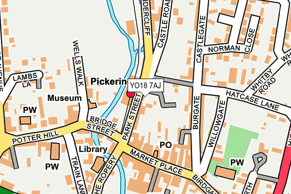 YO18 7AJ map - OS OpenMap – Local (Ordnance Survey)