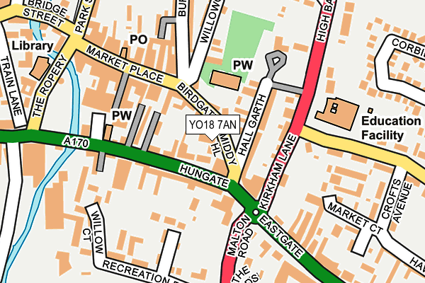 YO18 7AN map - OS OpenMap – Local (Ordnance Survey)