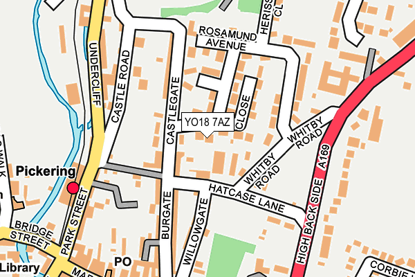 YO18 7AZ map - OS OpenMap – Local (Ordnance Survey)