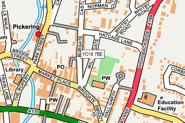YO18 7BE map - OS OpenMap – Local (Ordnance Survey)