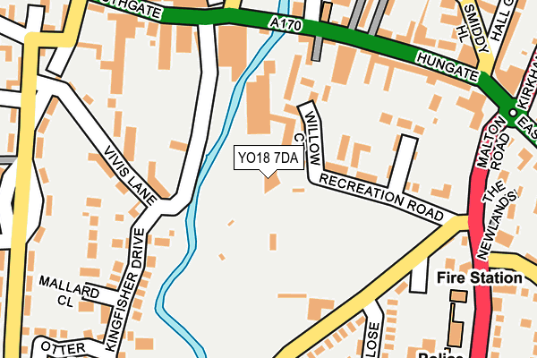YO18 7DA map - OS OpenMap – Local (Ordnance Survey)