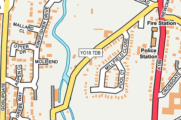 YO18 7DB map - OS OpenMap – Local (Ordnance Survey)