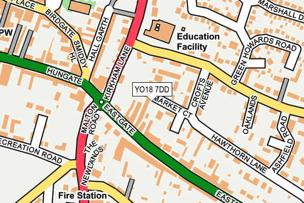 YO18 7DD map - OS OpenMap – Local (Ordnance Survey)