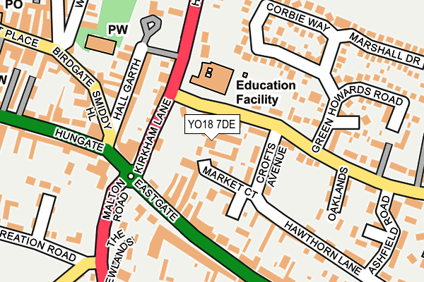 YO18 7DE map - OS OpenMap – Local (Ordnance Survey)