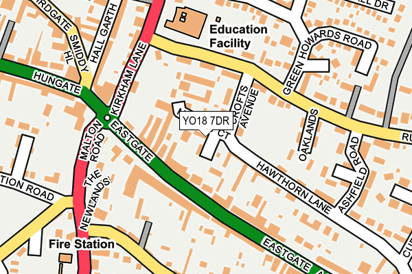 YO18 7DR map - OS OpenMap – Local (Ordnance Survey)