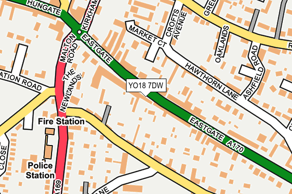 YO18 7DW map - OS OpenMap – Local (Ordnance Survey)