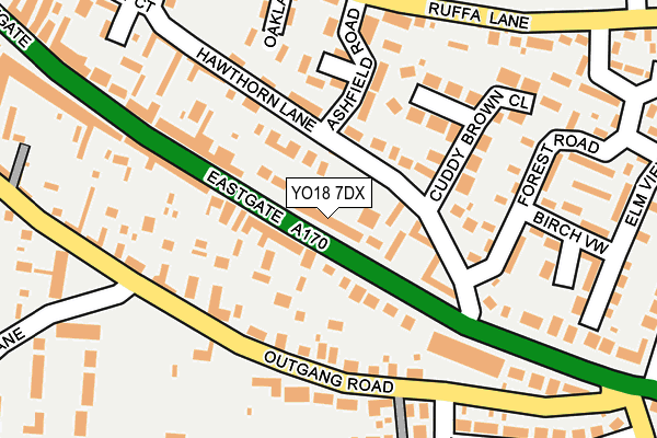 YO18 7DX map - OS OpenMap – Local (Ordnance Survey)