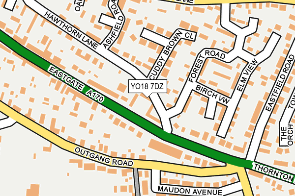 YO18 7DZ map - OS OpenMap – Local (Ordnance Survey)
