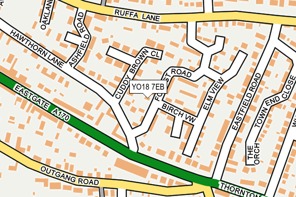 YO18 7EB map - OS OpenMap – Local (Ordnance Survey)