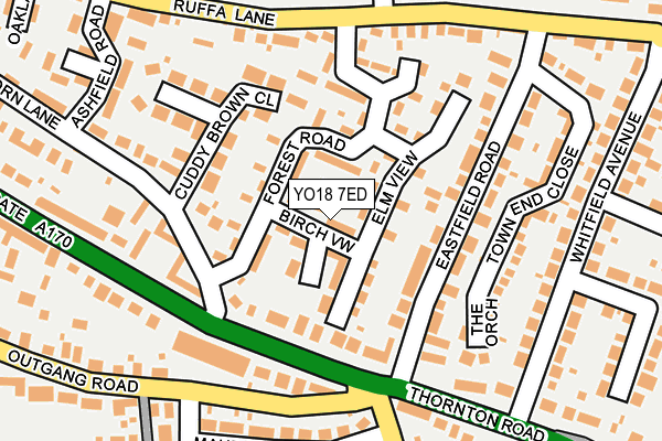 YO18 7ED map - OS OpenMap – Local (Ordnance Survey)