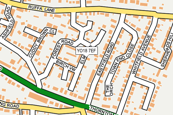 YO18 7EF map - OS OpenMap – Local (Ordnance Survey)