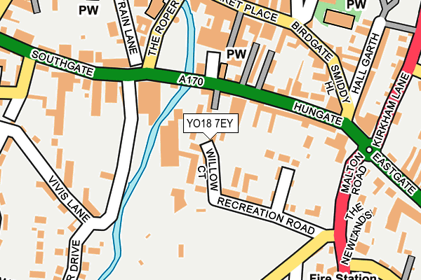 YO18 7EY map - OS OpenMap – Local (Ordnance Survey)