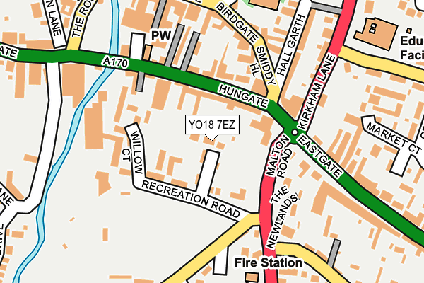 YO18 7EZ map - OS OpenMap – Local (Ordnance Survey)