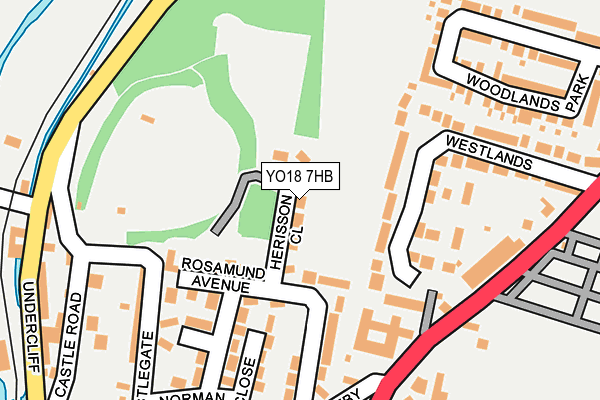 YO18 7HB map - OS OpenMap – Local (Ordnance Survey)