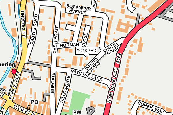 YO18 7HD map - OS OpenMap – Local (Ordnance Survey)