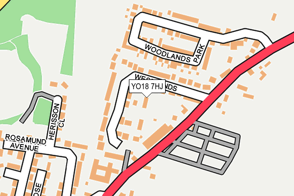YO18 7HJ map - OS OpenMap – Local (Ordnance Survey)