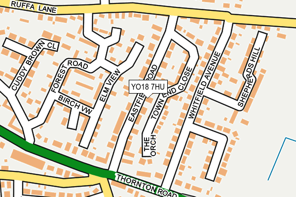 YO18 7HU map - OS OpenMap – Local (Ordnance Survey)