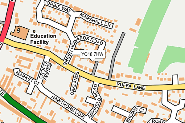 YO18 7HW map - OS OpenMap – Local (Ordnance Survey)