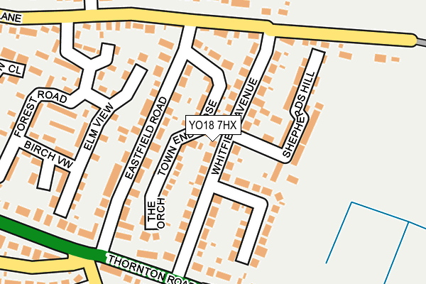 YO18 7HX map - OS OpenMap – Local (Ordnance Survey)