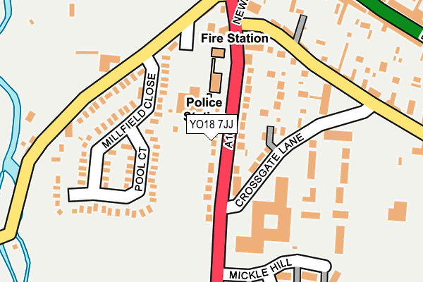 YO18 7JJ map - OS OpenMap – Local (Ordnance Survey)