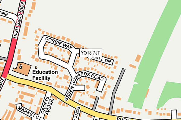 YO18 7JT map - OS OpenMap – Local (Ordnance Survey)