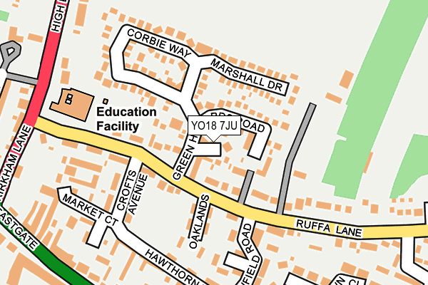 YO18 7JU map - OS OpenMap – Local (Ordnance Survey)