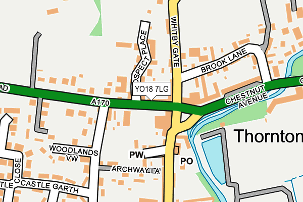 YO18 7LG map - OS OpenMap – Local (Ordnance Survey)