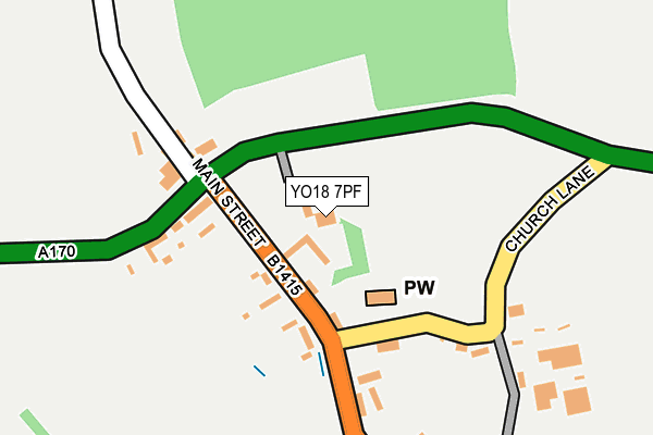 YO18 7PF map - OS OpenMap – Local (Ordnance Survey)
