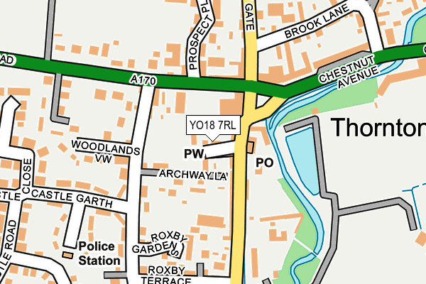 YO18 7RL map - OS OpenMap – Local (Ordnance Survey)