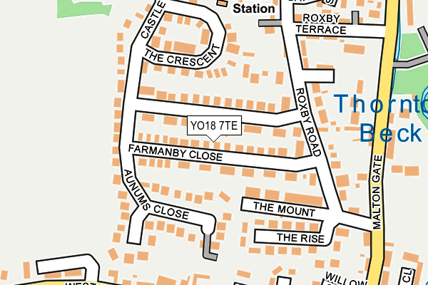 YO18 7TE map - OS OpenMap – Local (Ordnance Survey)
