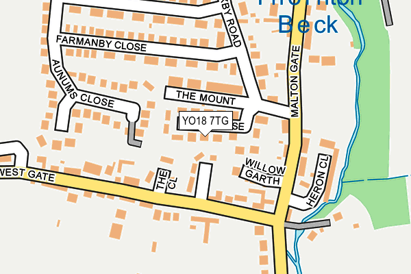 YO18 7TG map - OS OpenMap – Local (Ordnance Survey)