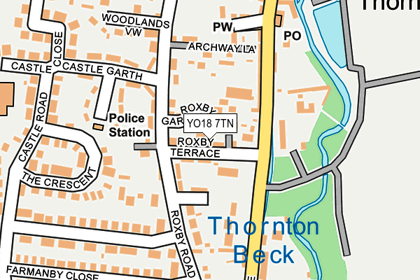 YO18 7TN map - OS OpenMap – Local (Ordnance Survey)