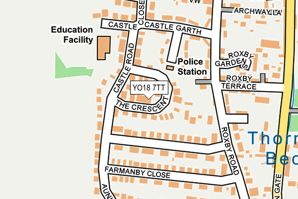YO18 7TT map - OS OpenMap – Local (Ordnance Survey)