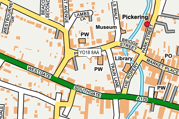 YO18 8AA map - OS OpenMap – Local (Ordnance Survey)