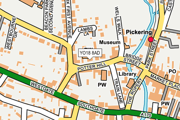 YO18 8AD map - OS OpenMap – Local (Ordnance Survey)