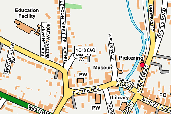 YO18 8AG map - OS OpenMap – Local (Ordnance Survey)