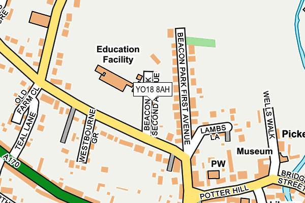 YO18 8AH map - OS OpenMap – Local (Ordnance Survey)