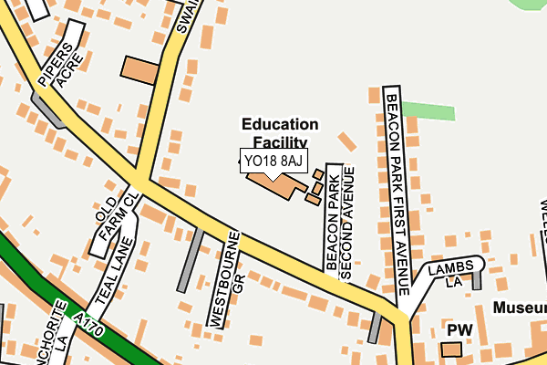 YO18 8AJ map - OS OpenMap – Local (Ordnance Survey)