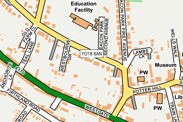 YO18 8AN map - OS OpenMap – Local (Ordnance Survey)